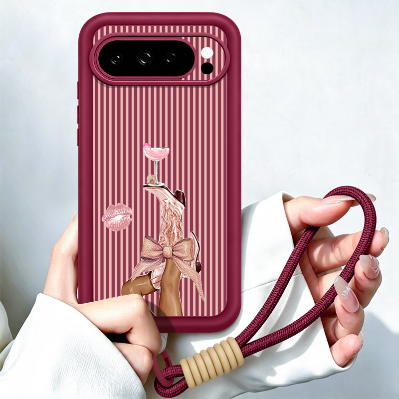 Google Pixel 9 - Coque de téléphone à motif rayé