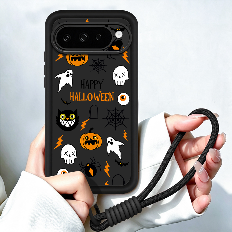 Google Pixel 8A - Coque de téléphone avec motif d’Halloween