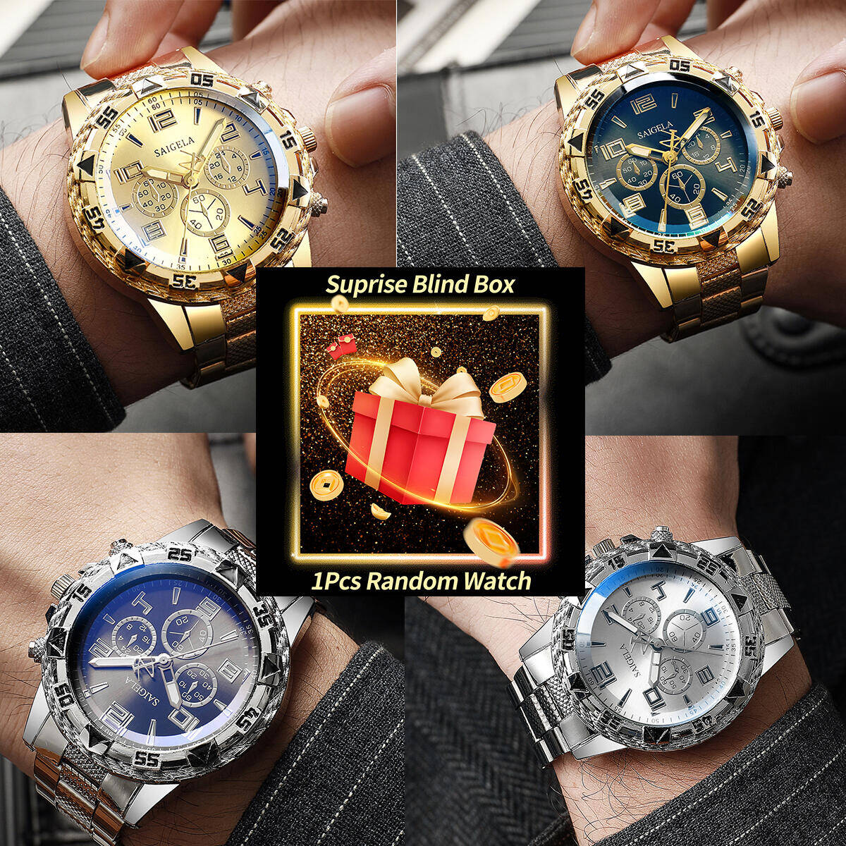 Accessories With Watch - Montre mystère Surprise pour hommes, boîte