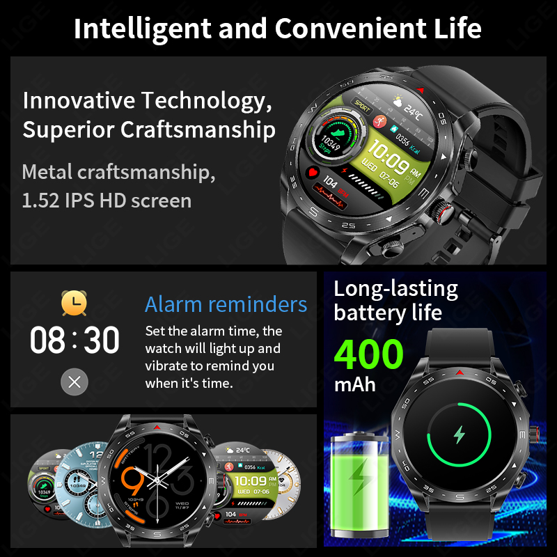 Montre intelligente LIGE TWS 2 - Smartwatch Headset avis et prix